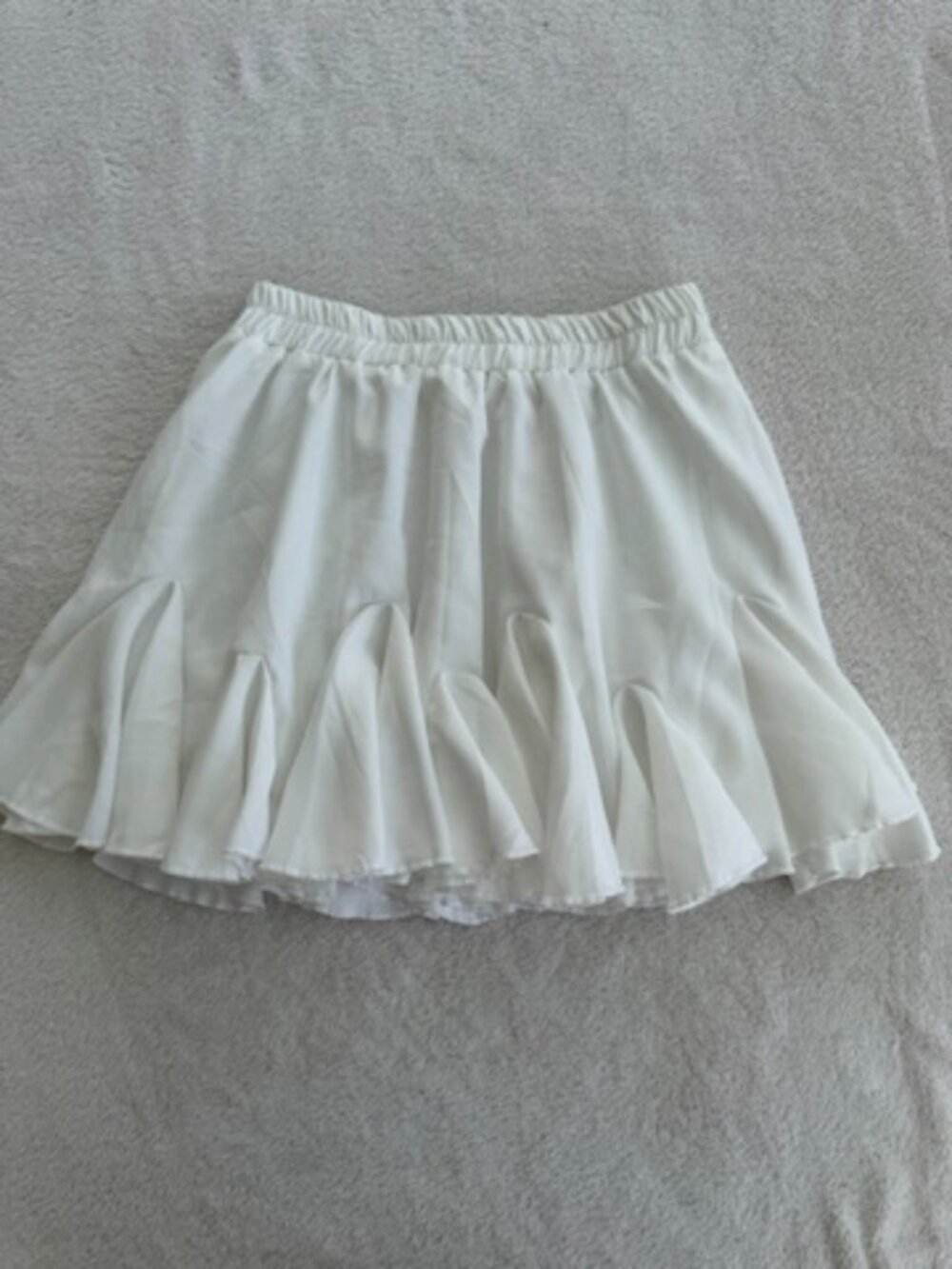 Avidlove White Multi Layer Ruffle Skirt Elastic Waist Size S
